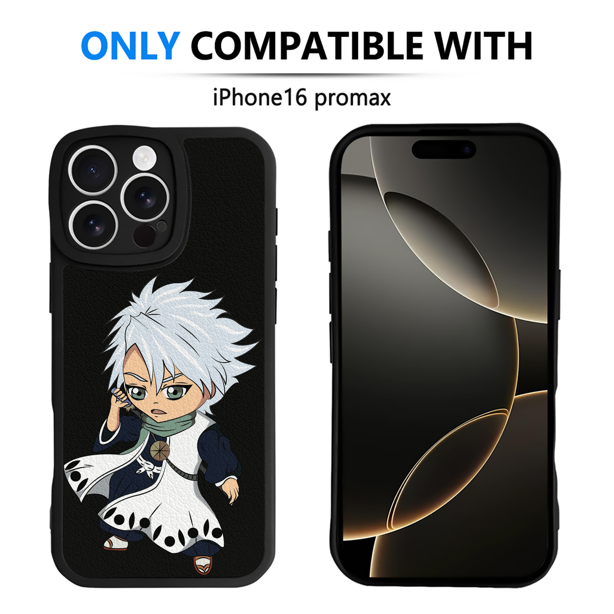 （画像用） ブリーチ 日番谷冬獅郎（ひつがや とうしろう） BLEACH Hitsugaya Toushirou 【iPhone 16シリーズ対応】シリコンスマホケース（レザー調） 材質：シリコン